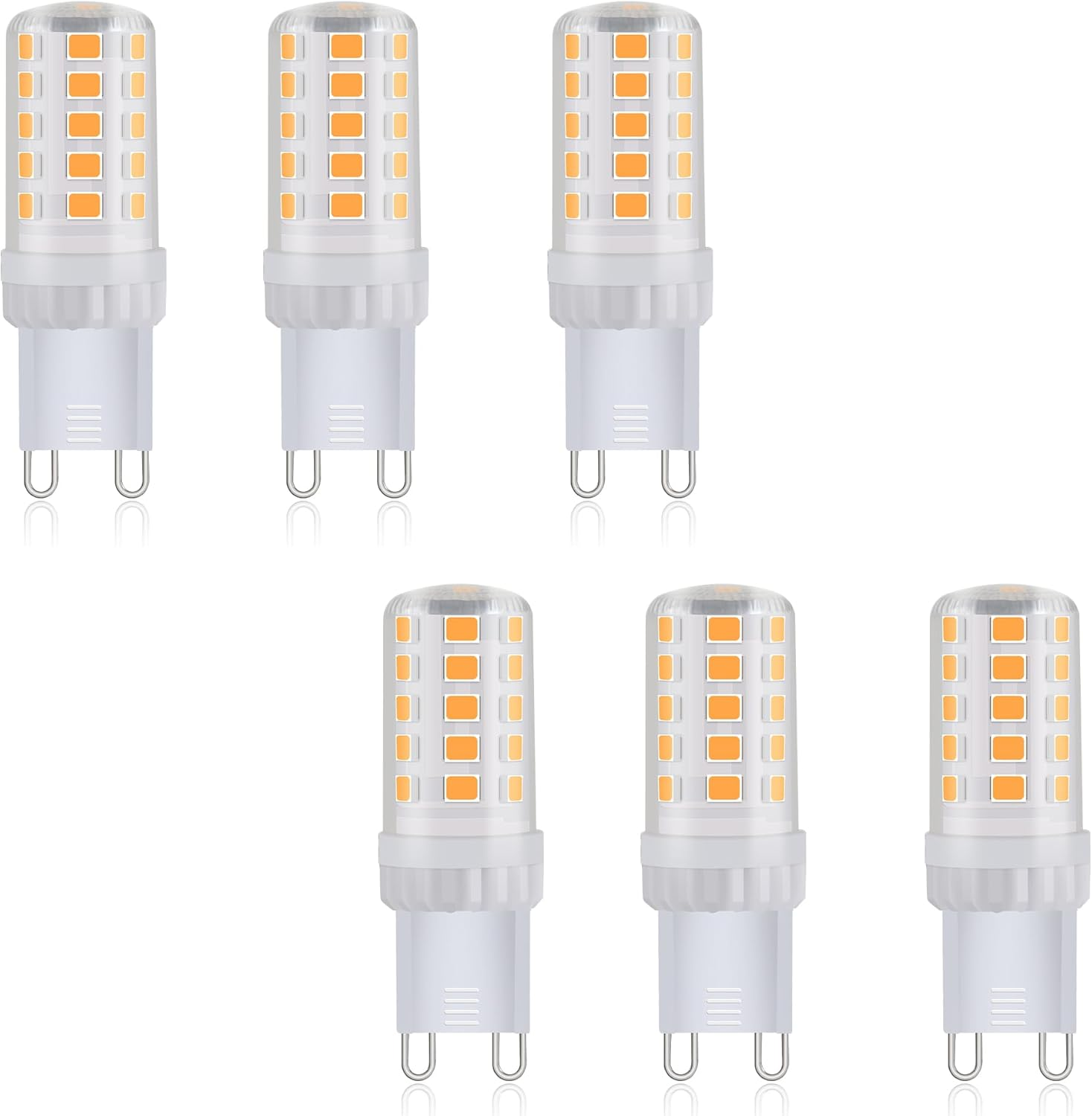 Ziefgn LED Bulb G9 Socket, Warm White (2700 K), Replacement for Conventional 40 W Bulbs, 220-240 V, Energy-Saving Small Bulb, Not Dimmable, Pack of 6 image number 1