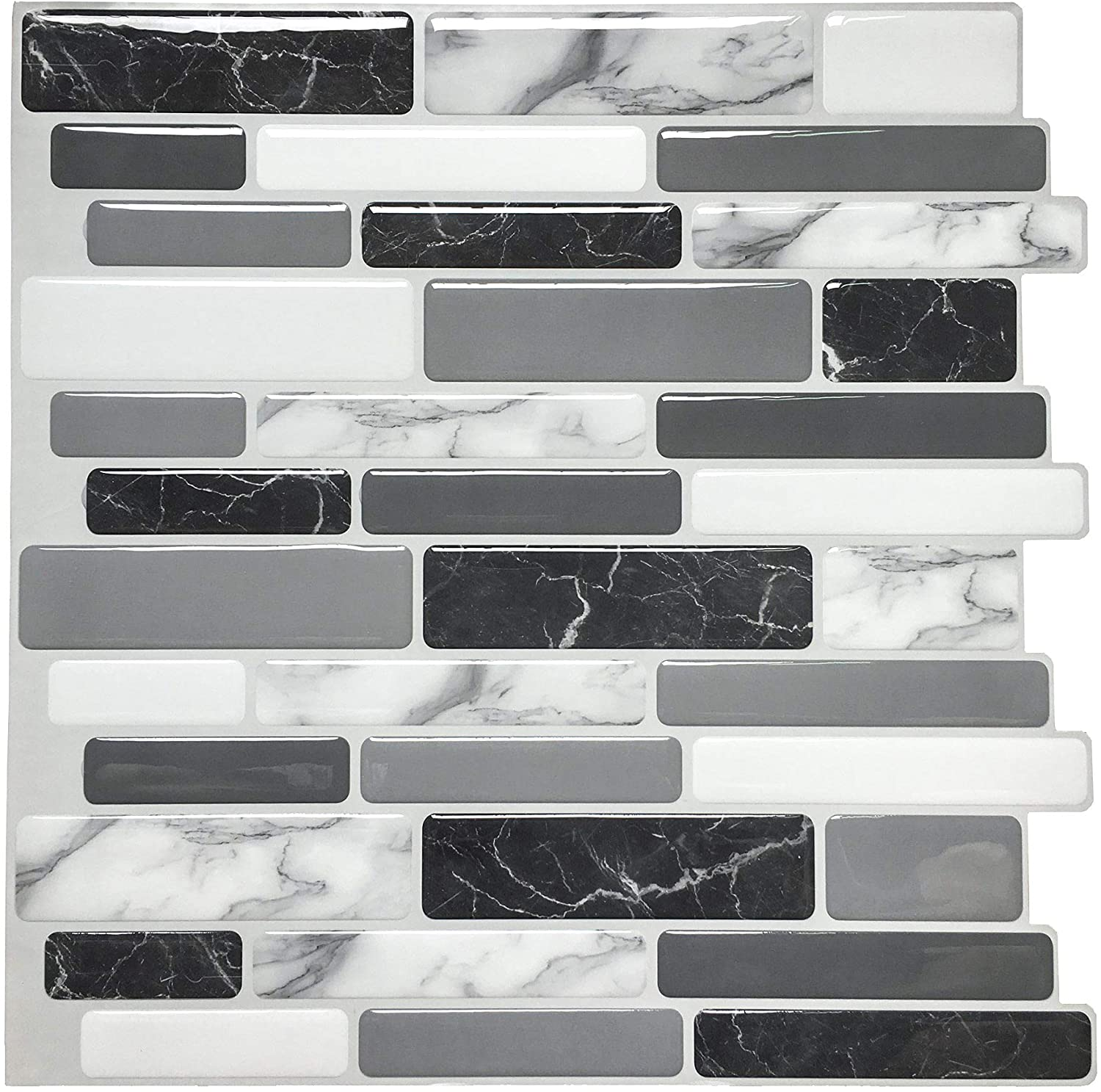 Art3D 10 Sheet Peel and Stick Backsplash, Self Adhesive Subway Tiles, Stick on Wall Tile for Kitchen Backsplash, 30Cm X 30Cm, Grey image number 4