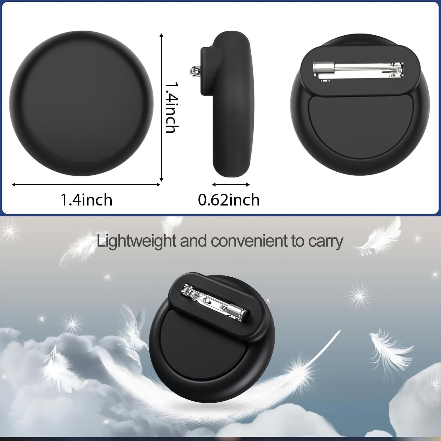 T Tersely【4 Pack】 Waterproof Holder for Airtag 2Nd/1St Generation (2026/2021), Silicone Case Holder with Invisible Pin, anti Lost, for Kids, Elderly, Luggage, Clothing (Black White Pink Purple) image number 1