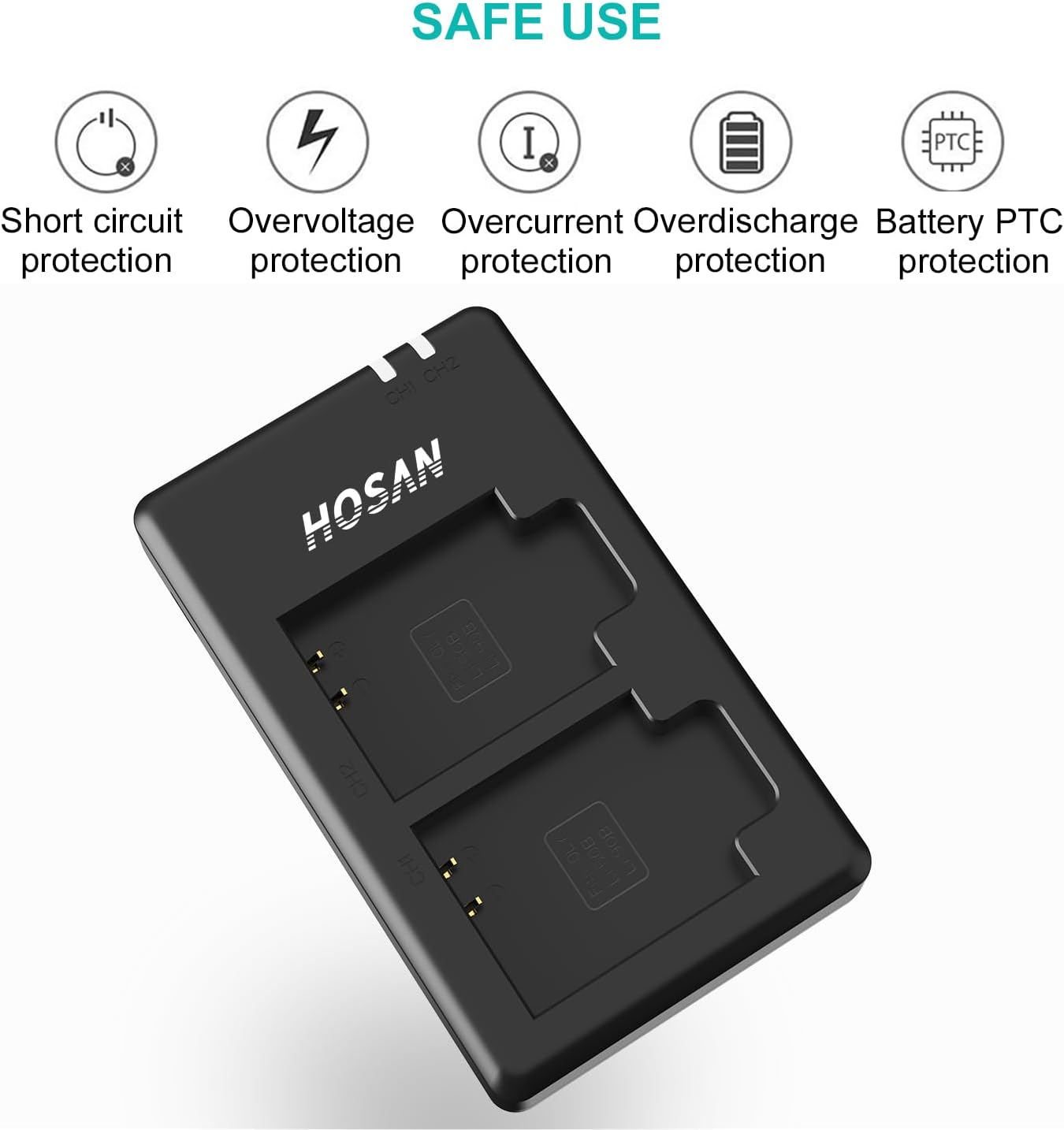 LI-50B Battery (2 Pack) and Dual USB Charger Kit for Olympus Li-50B, Pentax D-Li92,Ricoh DB-100, SP-720UZ, SP-800UZ, SP-810UZ, Olympus SZ-10, SZ-12, SZ-15, SZ-16, SZ-20, SZ-30MR, SZ31MR image number 3