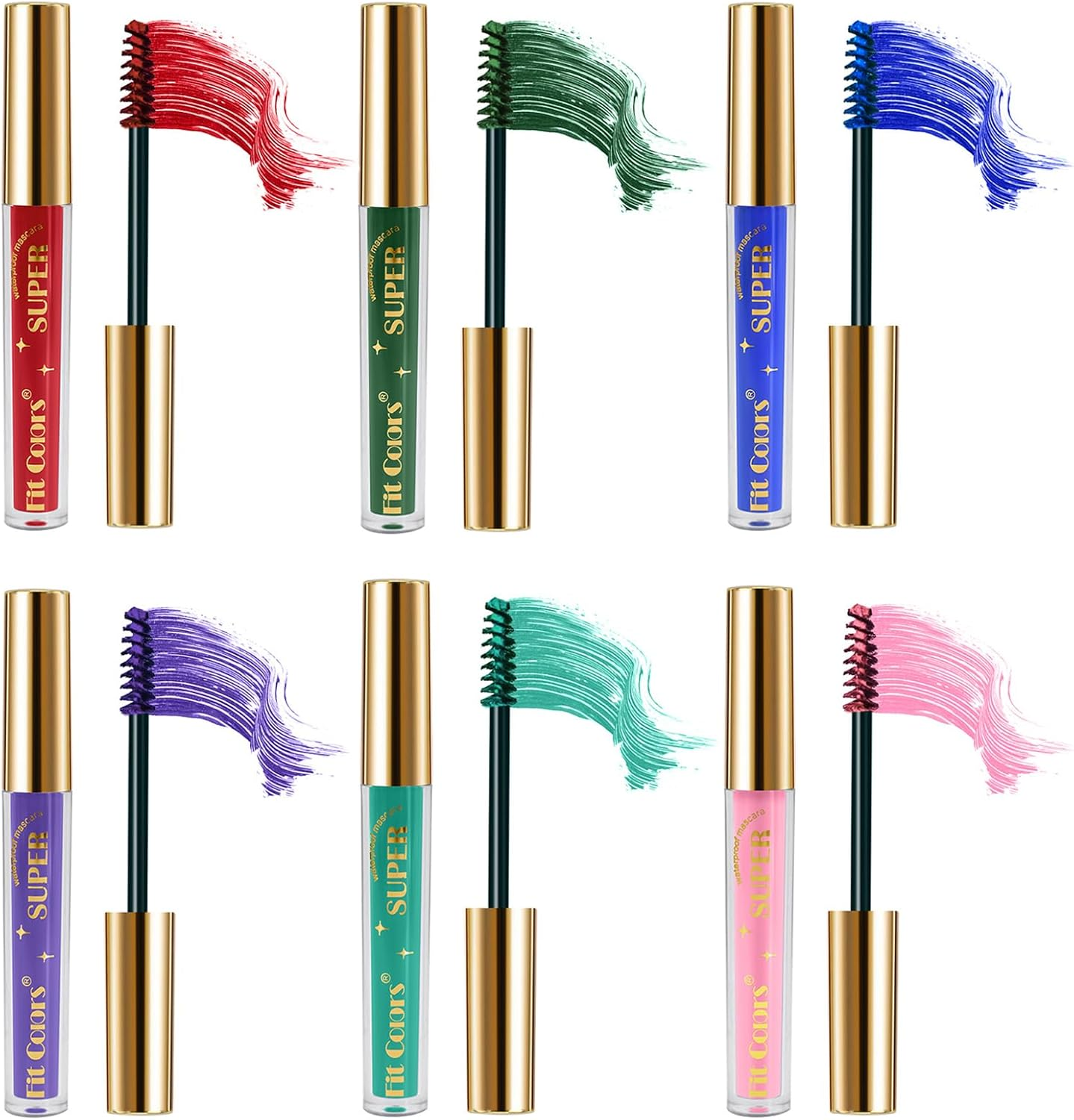 Colored Mascara Sets, Waterproof Colorful Mascara Gift Set, Long Lasting for Eyelash Eye Makeup