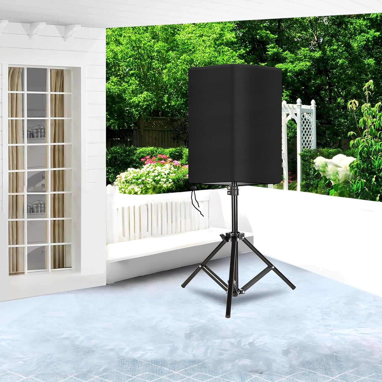 Speaker Cover, Heavy Duty Outdoor Speaker Covers Waterproof 12 Inch PA/DJ Powered Speaker Mounted on Stand Dust Cover (19"L X 20"W X 30"H) image number 4