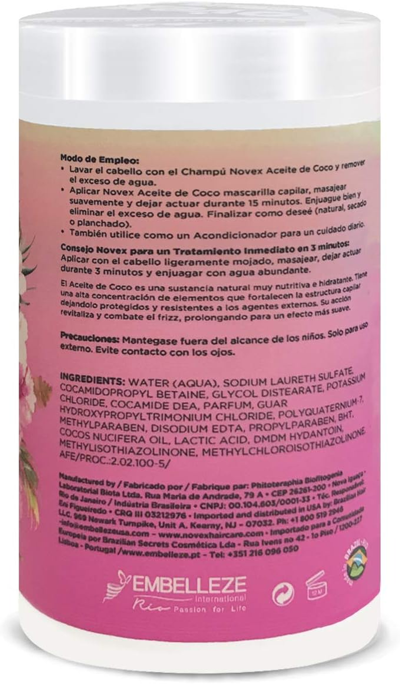 Coconut Oil by Novex Deep Conditioning Hair Mask 1Kg image number 5