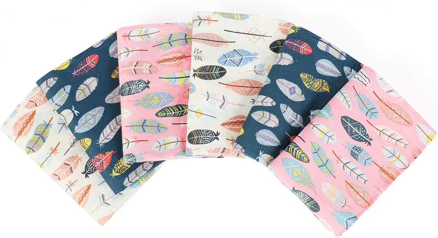 HOULIFE 4/8 Pcs 100% 42S Cotton Floral Handkerchief Elegant Hankies for Women Ladies Girls Wedding Party image number 5