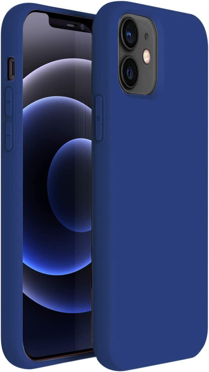 ZUSLAB Nano Silicone Case for Iphone 12 Mini 5.4" Shockproof Gel Rubber Bumper Protective Cover - Black