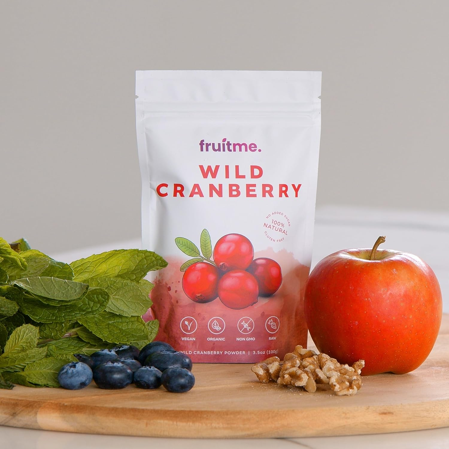 Raw Certified Organic 100% Wild Cranberry Powder Freeze-Dried 100G - Unsweetened Nutrient Dense Cowberry Superfood - Lingonberry Superfruit by Fruitme