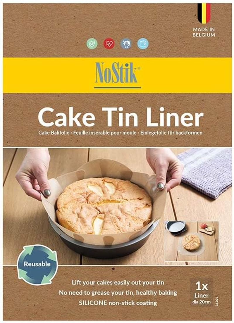 Nostik Silicone Firbreglass round Cake Tin Liner, 20 Cm Dia &ndash; Reusable, Non-Stick for Perfect Cake Release without Oil or Butter. Heat Resistant to 240&deg;C, Dishwasher Safe, PTFE & PFOA Free image number 1