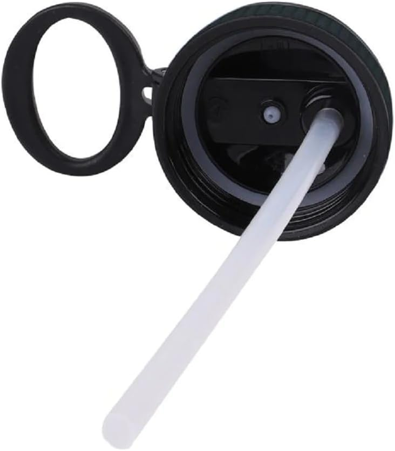 Oasis Sports Bottle Flip-Up Sipper Lid W/Straw (Carded) - Black