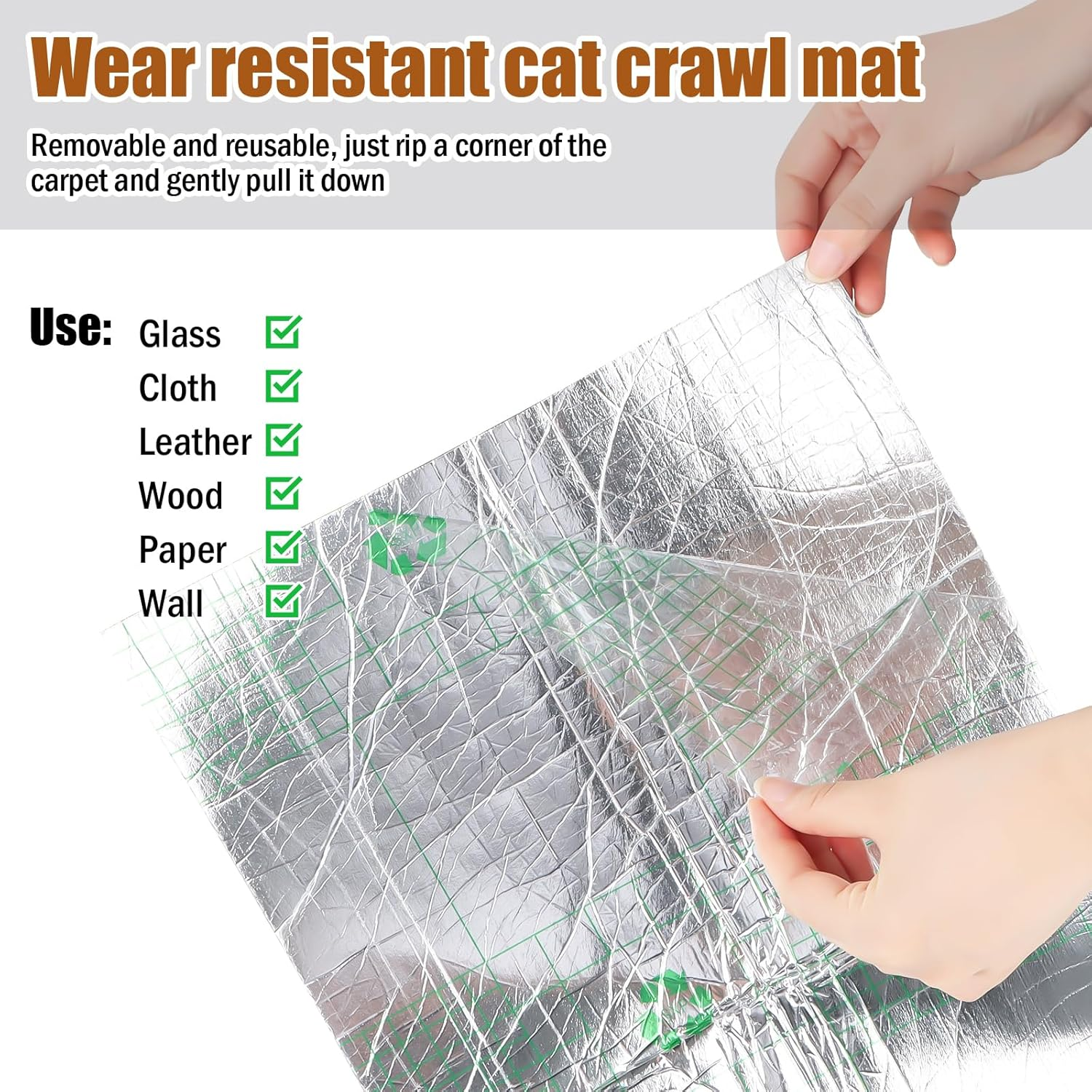 Cat Scratching Mat Wall 30 X 100 Cm Cat Scratching Mat Self-Adhesive Cut to Size Scratching Mat Cat Scratching Wall for Cats, Scratching Boards Scratching Mat for Protects Carpets, Furniture and Sofas image number 1