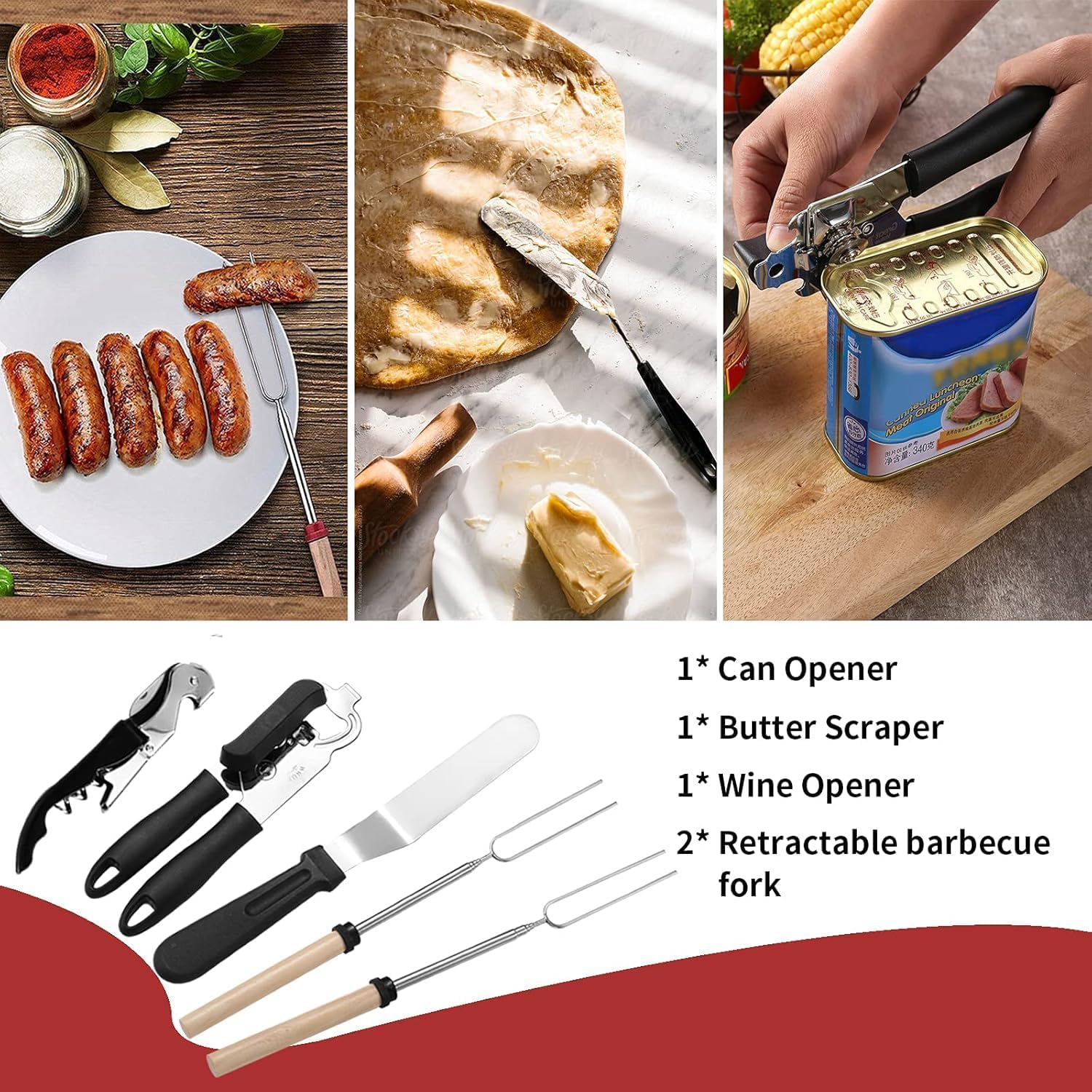 Jiaozoum Portable Camping Kitchen Utensil Set-27 Piece Cookware Kit, Stainless Steel Outdoor Cooking and Grilling Utensil Organizer Set for Travel, Picnics, Camping, Bbqs, Parties