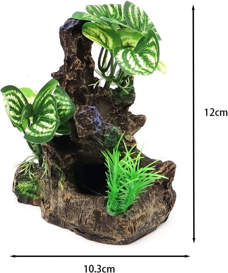 NUZAMAS Fish Tank Landscaping Ornaments Aquarium Plants Fish Tank Decorations Fish Hide Cave Plastic Artificial Plant Goldfish Waterscape Fish Hides Snake Tank image number 4