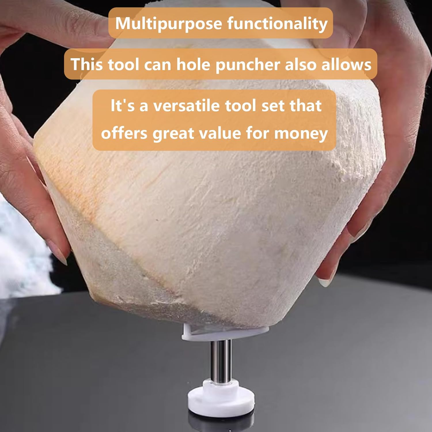 Duoduole 4 Pcs Coconut Opener Tool Stainless Steel Coconut Hole Punchers Coconut Tool Easy to Open Coconut Hole Punchers image number 3