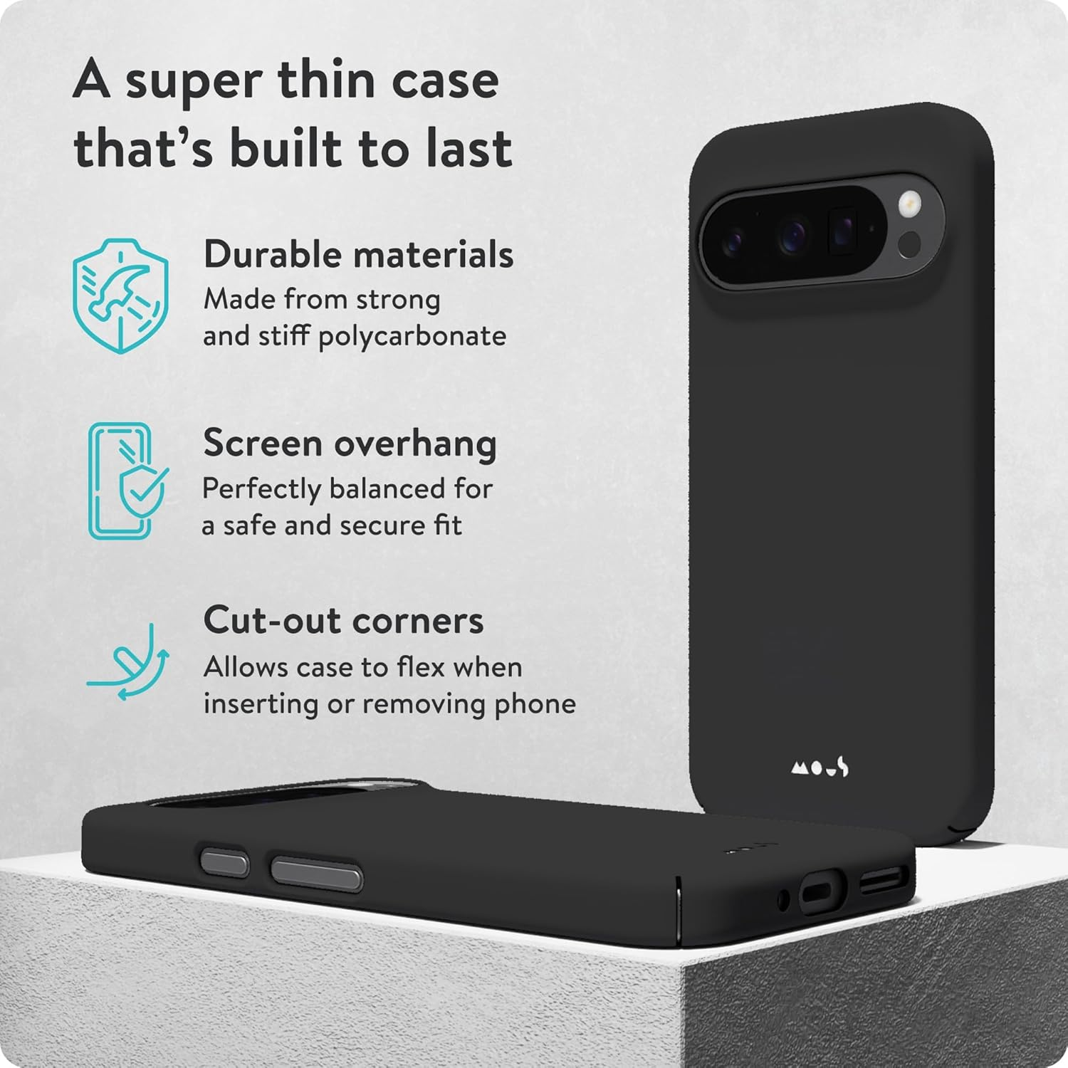 Mous for Google Pixel 9 Pro XL Case Magsafe Compatible - Super Thin - Magnetic Phone Cover - Black image number 1