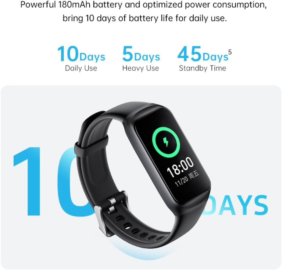 Fitness Tracker Watch, Activity Tracker with 1.47" TFT Screen, Heart Rate, Sleep Monitor, 100+ Sports Modes IP68 Waterproof, Step Count, Pedometer Compatible with Android Ios (Midnight Black) image number 3