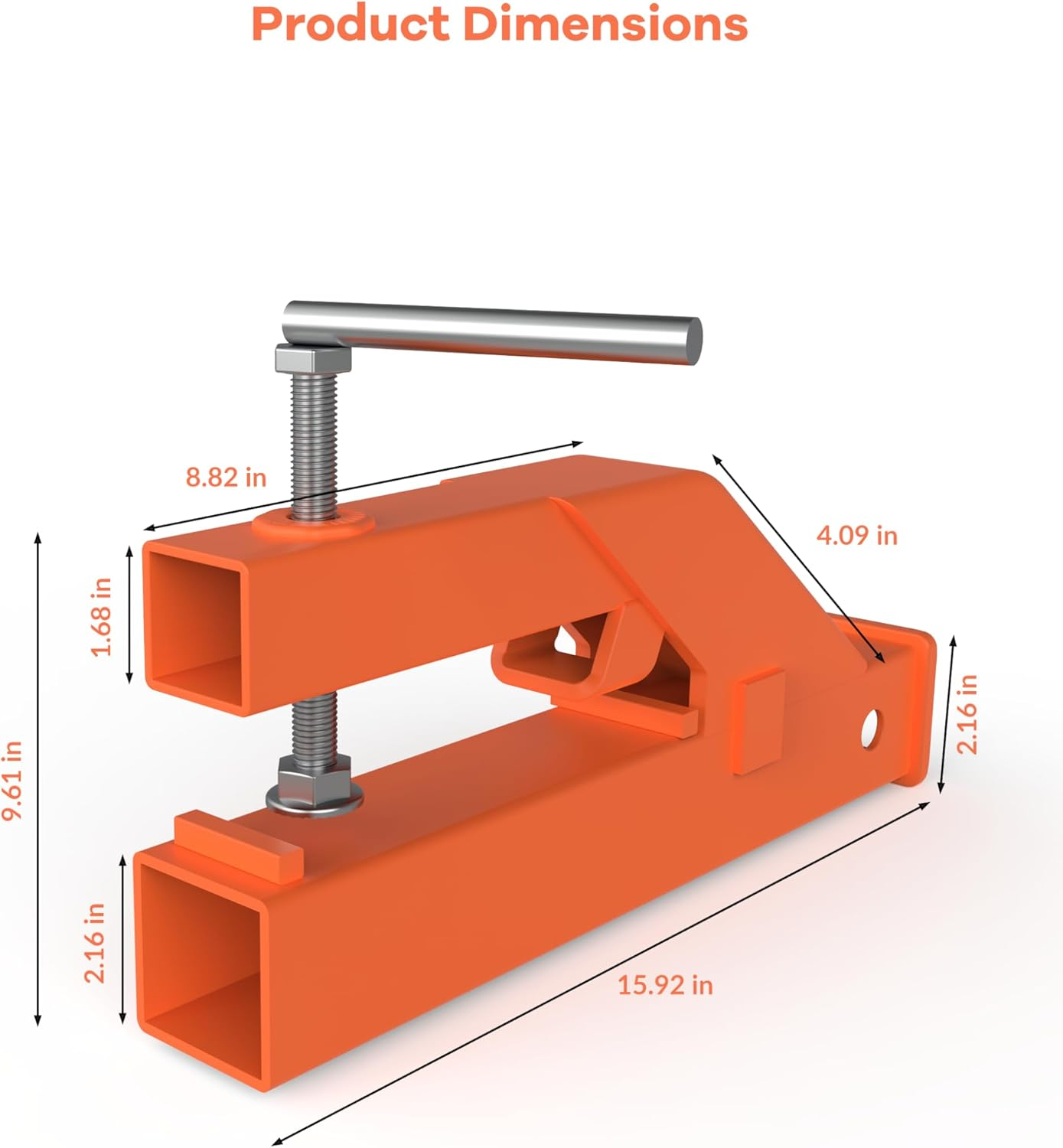 KYBOLT 2" Clamp on Trailer Hitch Receiver for Tractor Bucket Ball Mount Adapter Compatible with Deere Bobcat image number 4