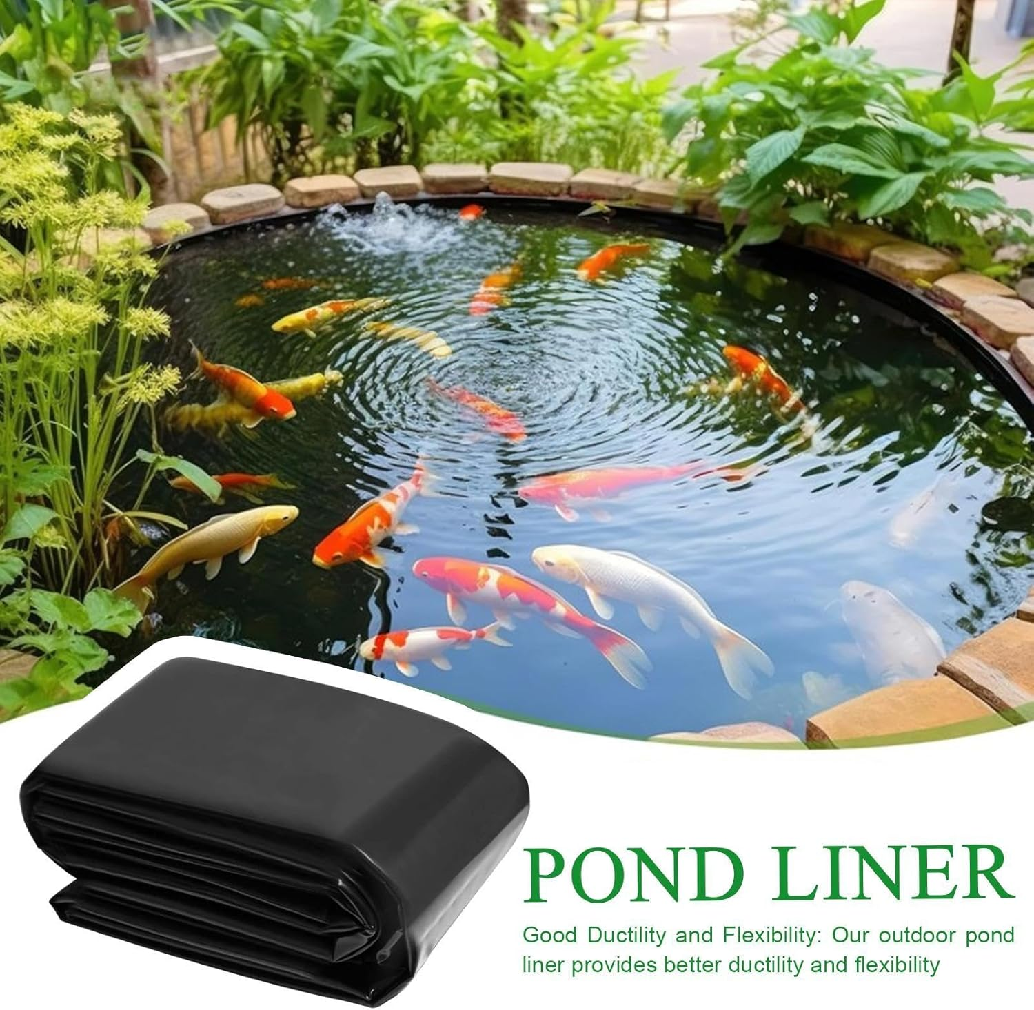 Fish Pond Hdpe Liner - Folding Hdpe Pond Skin Pond Kits for Outdoor Ponds | Soft Easy Cutting Underlayment Small Pond Liners for Waterfall Fountain Water Container image number 4