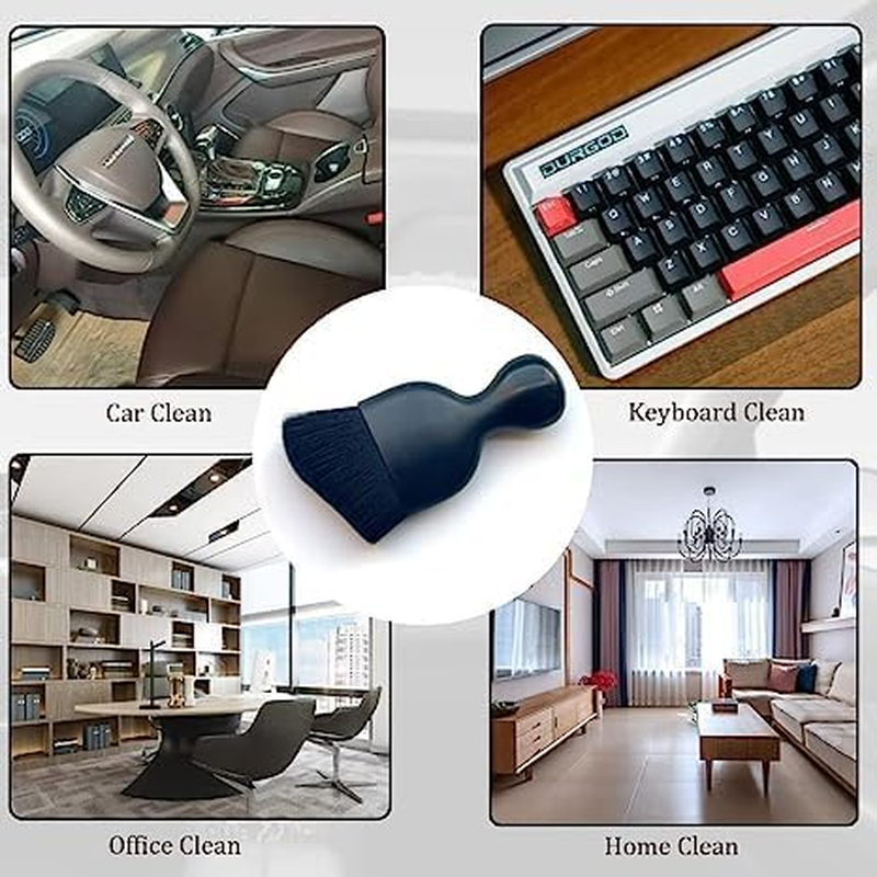 Car Cleaning Brushes - Soft, Dusting, Beauty Brushes for Car Interior & Exterior, Air Conditioning Vents, Leather, Computers (Black) image number 1