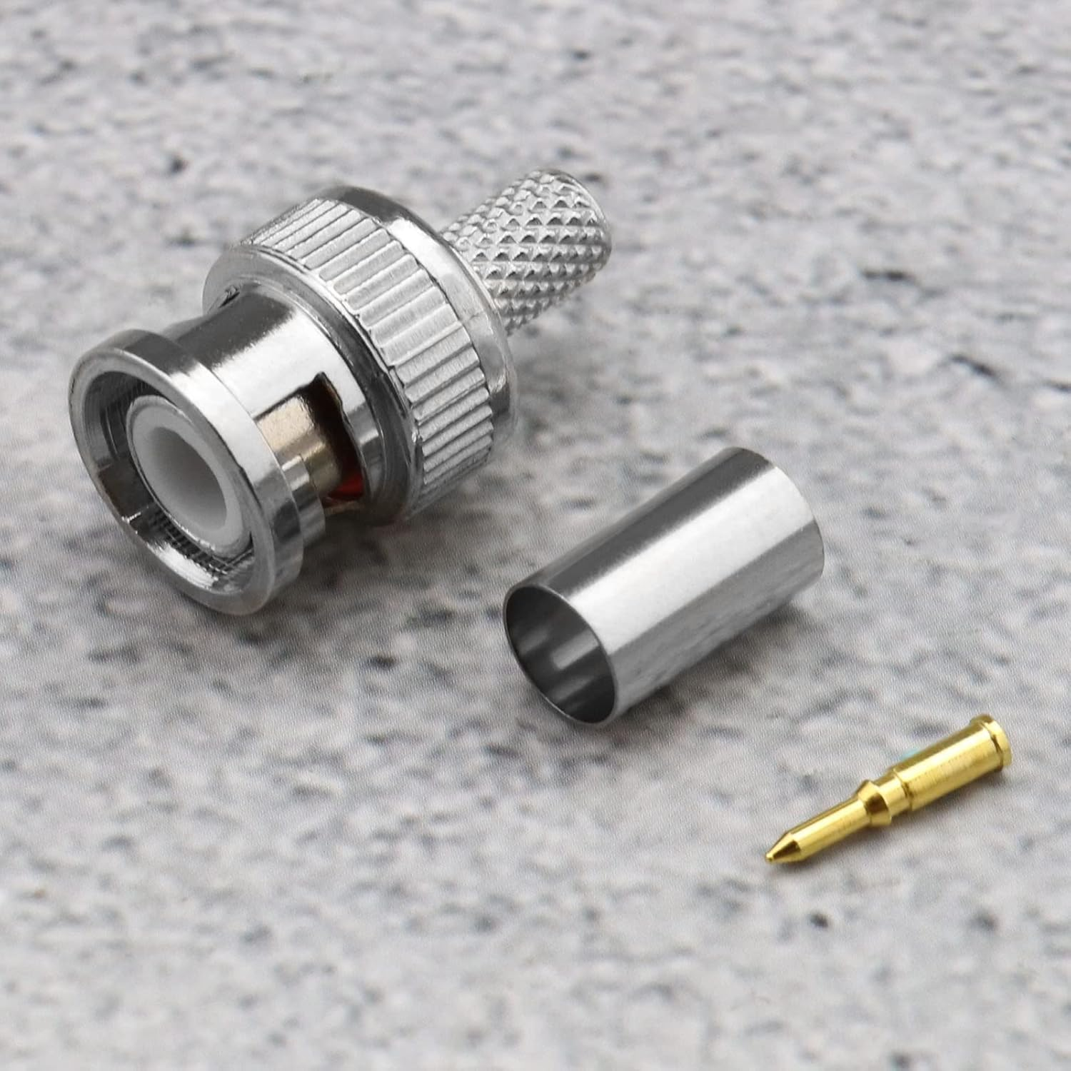Ecsing 10 Sets BNC Crimp Connectors with Brass Center Pin for RG59 RG62 Coaxial Cable Adapter Coaxial Coax Cable Plug Camera Coax Male Jack 50 Ohm image number 5