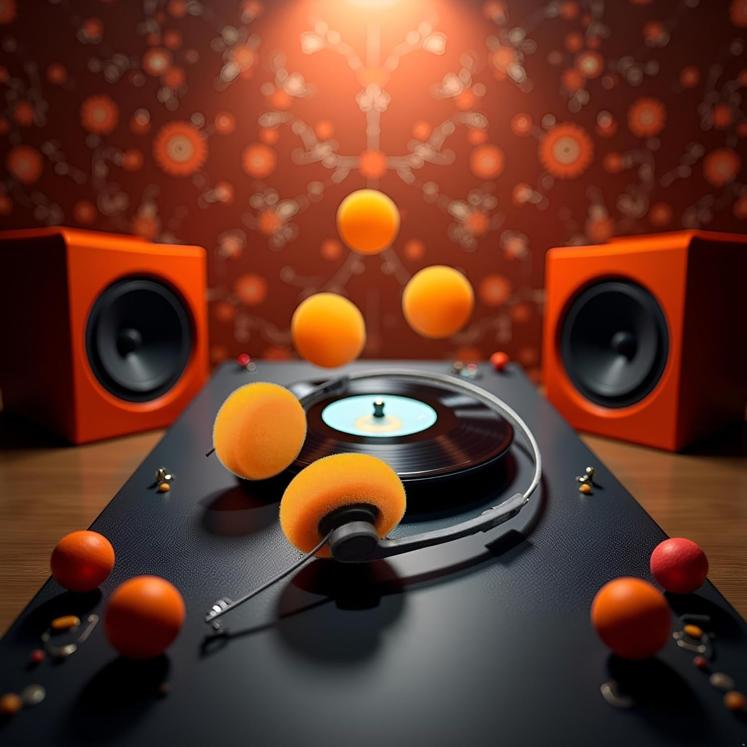 1Pc Orange Retro Over-Ear Headphone，Vintage Feelings Underwire Headphone,Retro Lightweight Earphones,Hi-Fi Stereo Earphone Headset,Walkman Headphones ,For Most Mobile Phones Playback Pevices Earbuds image number 1