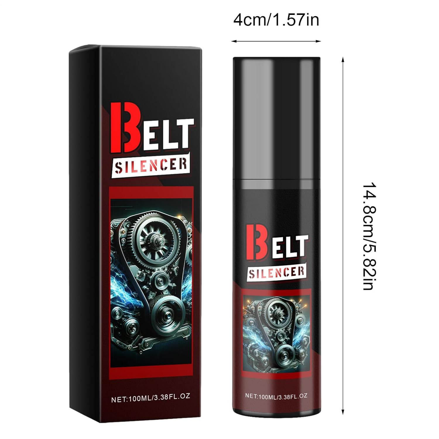 Belt Dressing Spray Automotive - 100Ml Belt Silencer, Anti-Friction Lubricant | Prolongs Beltt Life, Spray-On Noise Protector for Car Engine, Truck Belts Maintenance, Prevents Squeaky Belts, Engine