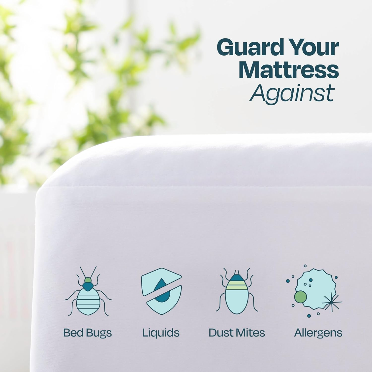 Linenspa Zippered Mattress Encasement &ndash; California King Size Waterproof Mattress Protector &ndash; Quiet Cover & Complete Protection &ndash; Dorm Room Essentials, White
