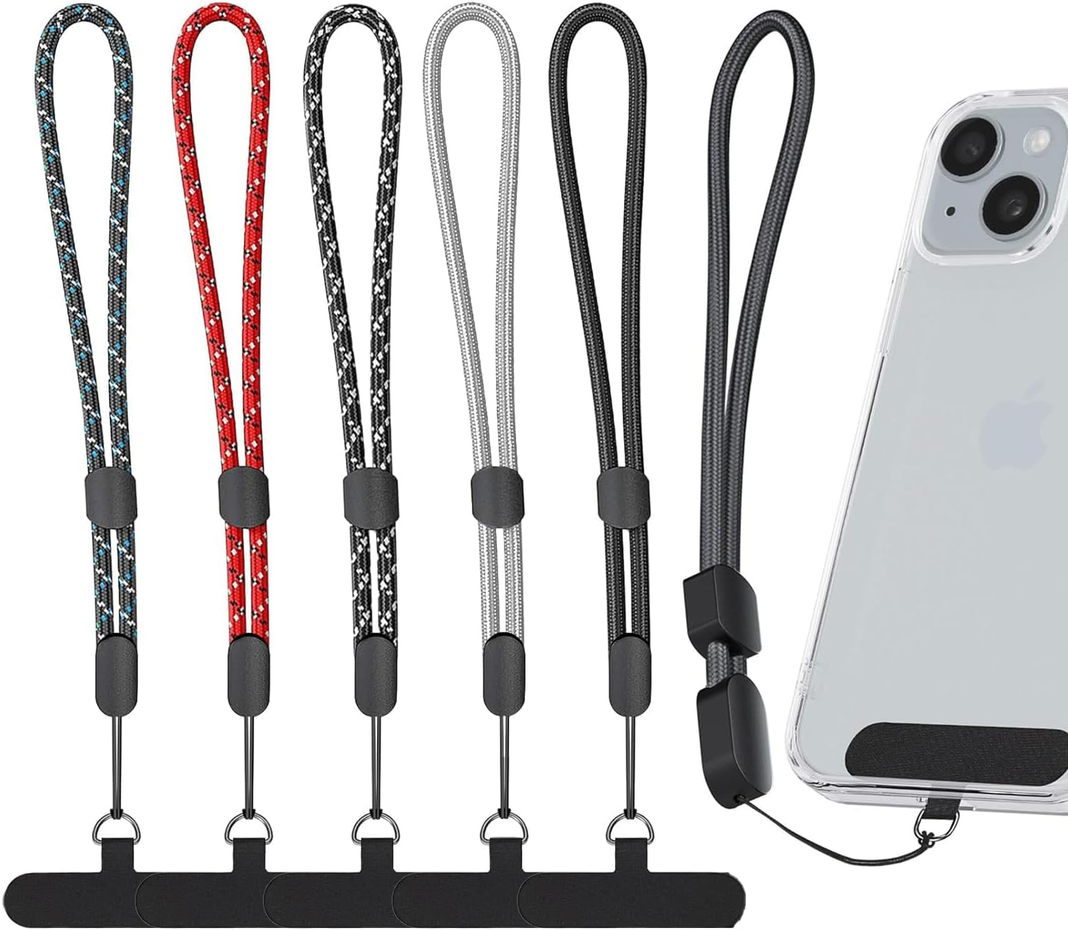 XILIYAI 2 Pack Black Nylon Classic Phone Lanyard Wrist Strap, anti Theft Strap, Compatible with Iphone and Most Cell Phones