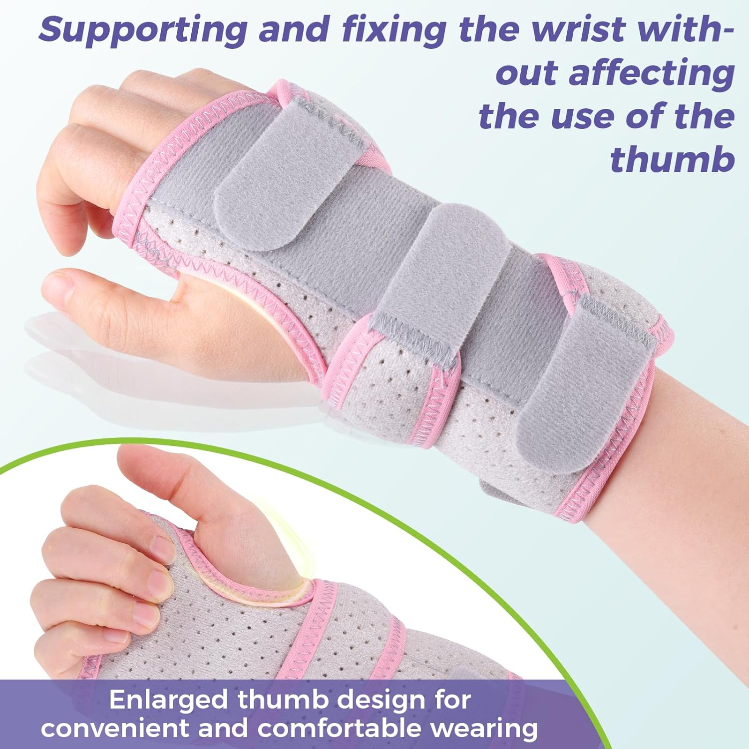 Carpal Tunnel Wrist Brace for Right, Adjustable Adult Night Wrist Support Brace, Wrist Wraps No Pressure on Thumb, Pink Elastic Wrist Guards for Arthritis, Tendonitis, Pain Relief, S image number 3