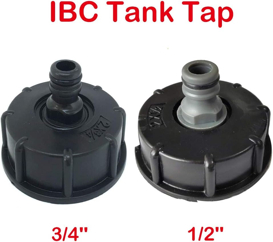 SENRISE IBC Tank Adapter Plastic Hose Connector S60X6 Coarse Thread Cap to 1/2" Rain Butt Tap Adapter for IBC Sound Valve image number 6