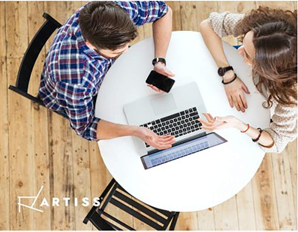 4-Seater round Replica Eames DSW Dining Table Kitchen Timber 90Cm (White) image number 2