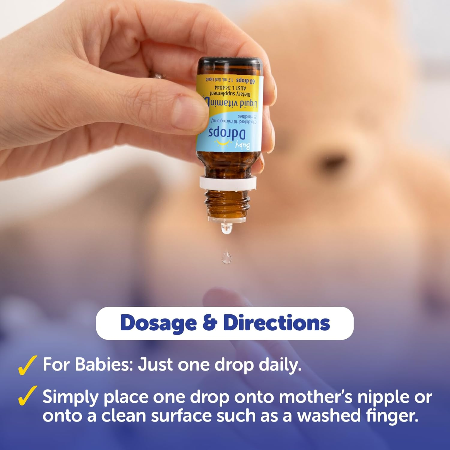 Baby Ddrops Infant Vitamin D3 Drops-Supports Healthy Bone and Teeth Development and Immune System Function. No Preservatives, No Sugar, Non-Gmo image number 2