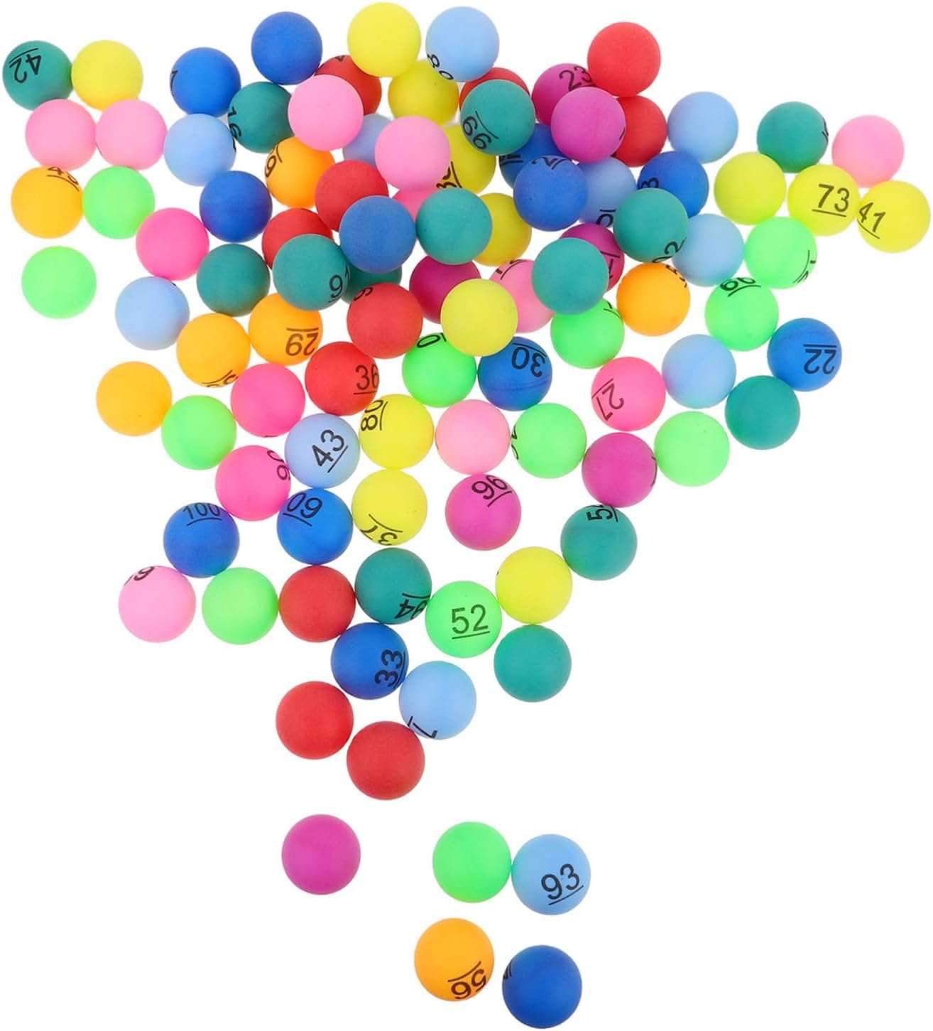 Vaguelly 100Pcs Color Balls and Prize Draw Balls Prize Ball Electronic Bingo Game Decorative Ball Color Ball Suit Ball Raffle Balls 1-100 Bingo Game Ball Pp