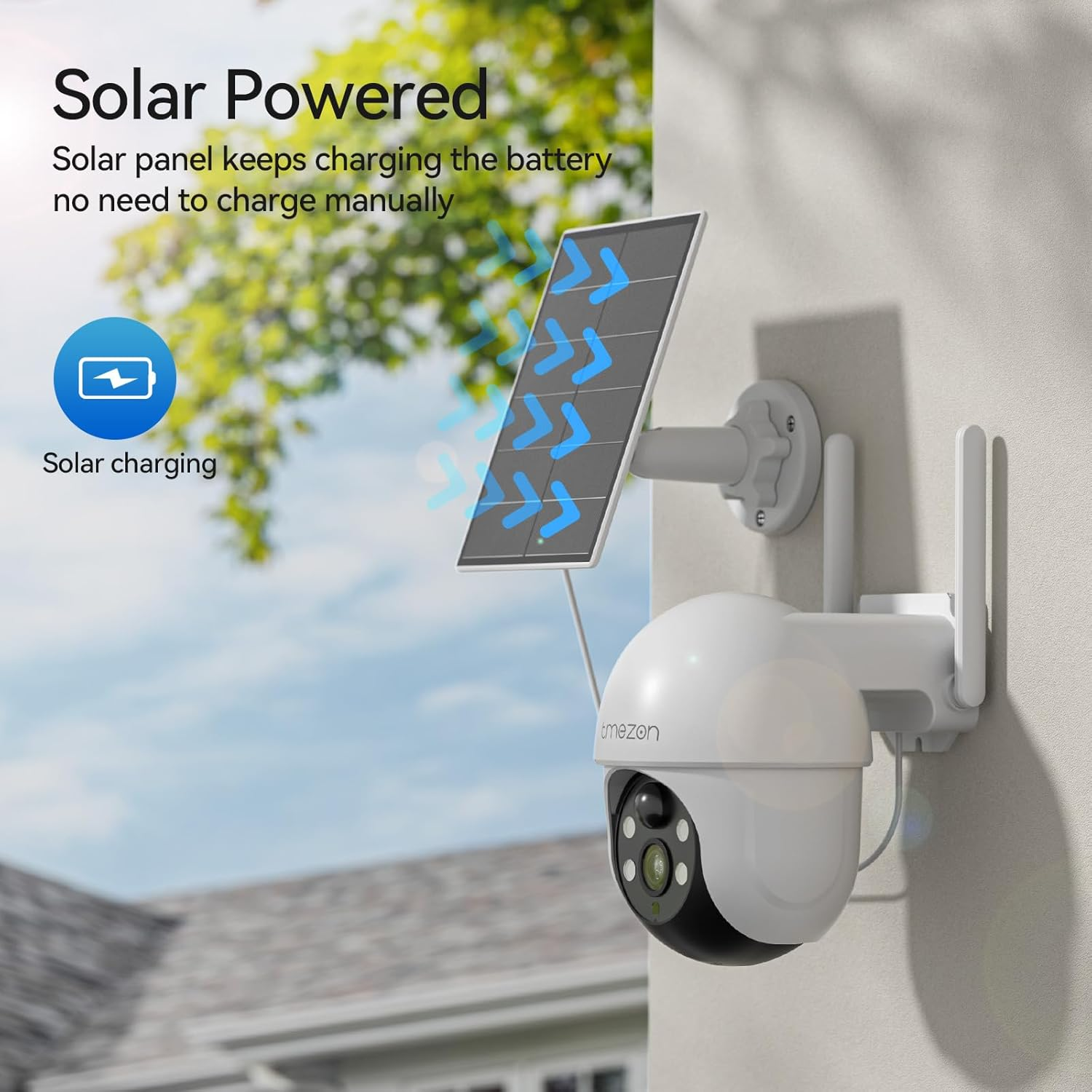 TMEZON 4MP Battery Operated Outdoor Security Camera Wireless Can Be Compatible with Base Stations MZ-E1-W300 Eseecloud APP - E1-Pro image number 3