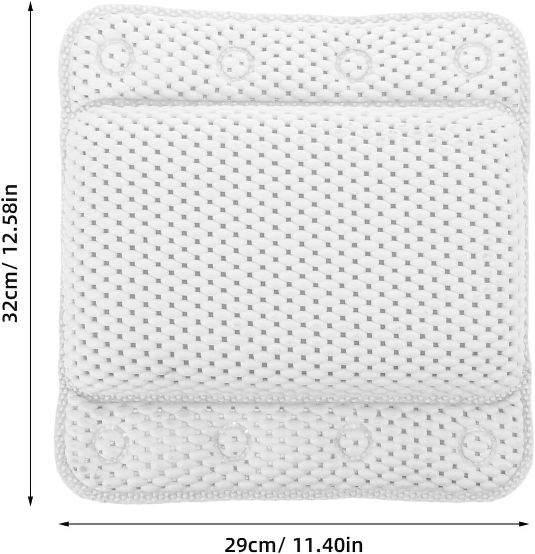 COLLBATH Ergonomic Bathtub Headrest Pillow with Non-Slip Suction Cups, Soft PVC Foam Tub Cushion for Neck and Back Support, Thickened Relaxing Bath Pillow for Home Bathroom Spa Use image number 4