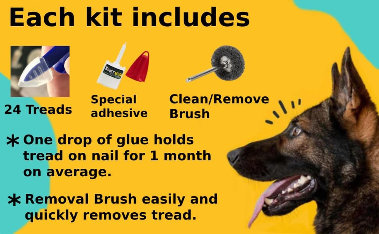 Dr. Mchenry'S Dog Toe Treads, Set of 24, Adhesive, Cleaning Brush, Increased Traction, Dog Mobility Support, X-Large Kit- Weight: 60-150 Lbs. 1.6 Oz. image number 1