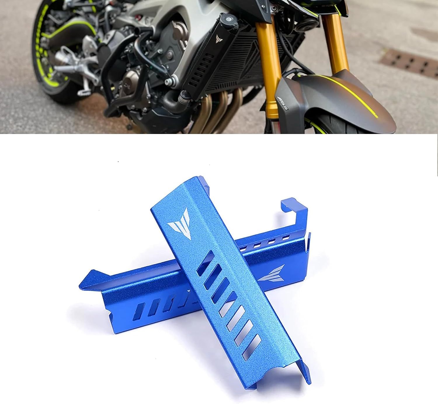 Motorcycle Radiator Grille Guard Protector Side Cover Radiator Cooling Tank Side Guards Cover Protector for YAMAHA MT09 MT-09 FZ09 FZ-09 2013 2014 2015 2016 2017(Black)