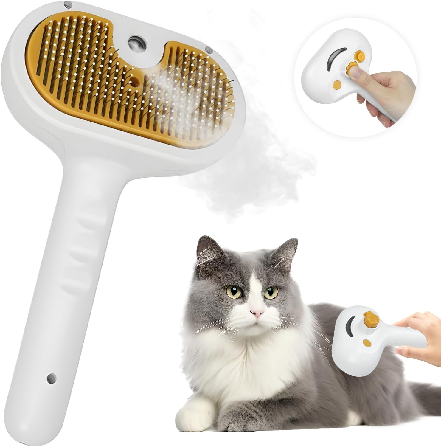 Spray Comb for Cats Hairy Cats: WIYETY Cat Brush with Steam Spray, Dog Brush with Water Tank, Pet Spray Hair Comb, Cat Grooming Brush, Clean Pet Hair Brushes for Dogs and Cats image number 5