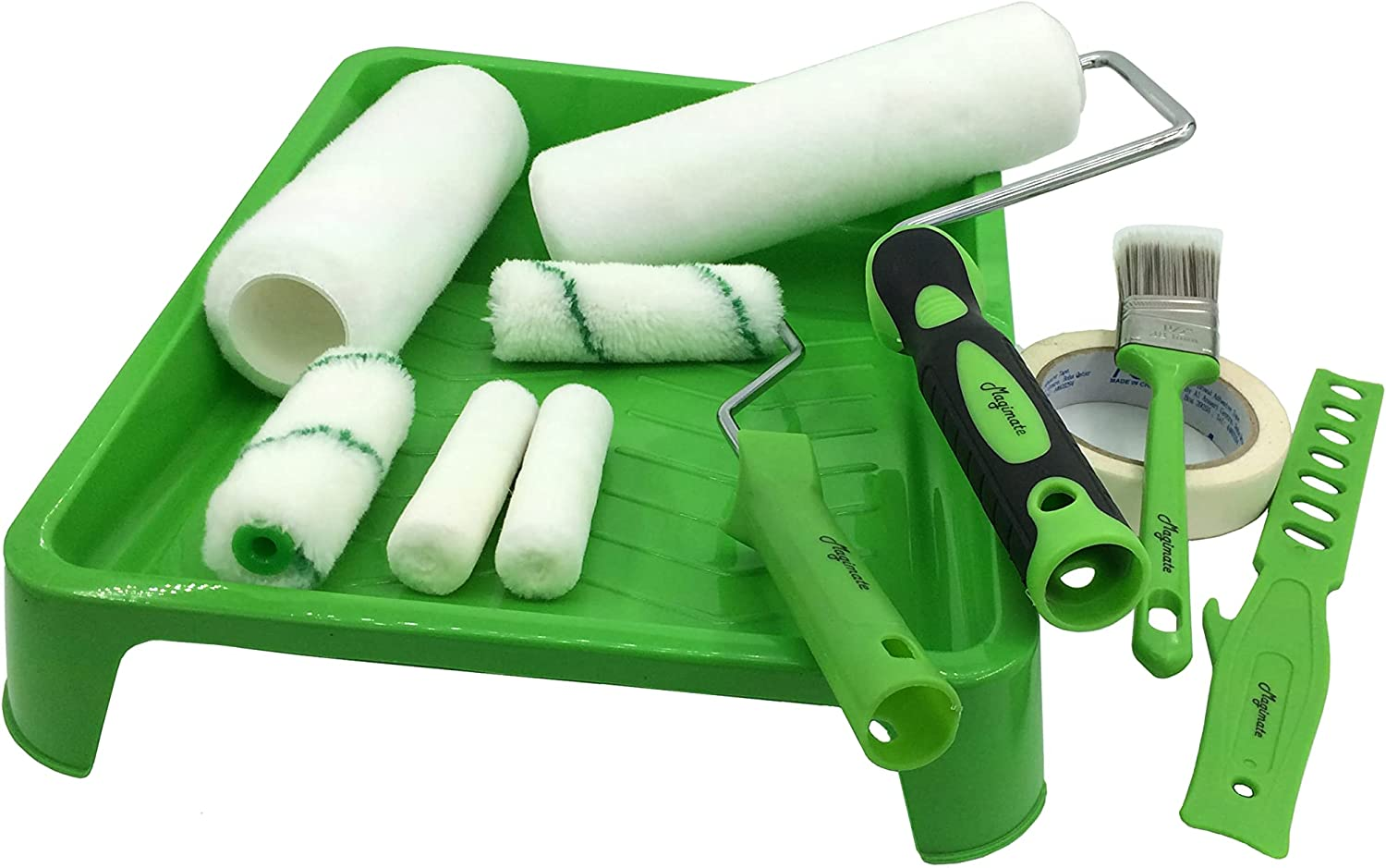 Paint Roller Kit with Tray Small and Large Paint Stain Rollers Assorted with Trim and Touch up Paint Brush and Painting Accessories image number 2