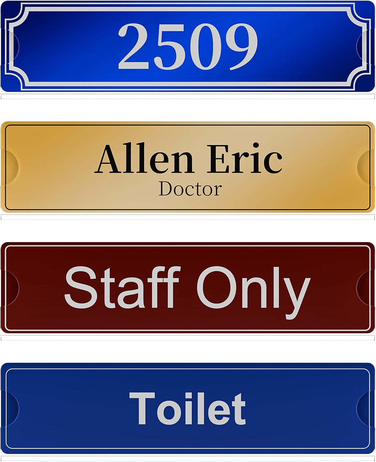 Richboom Acrylic Wall Name Plate Holder, 2X8 Inch, 30 Pack Clear Acrylic Sign Holder Frame with Adhesive Tapes, Door Plates for Home, Office, Classroom image number 4