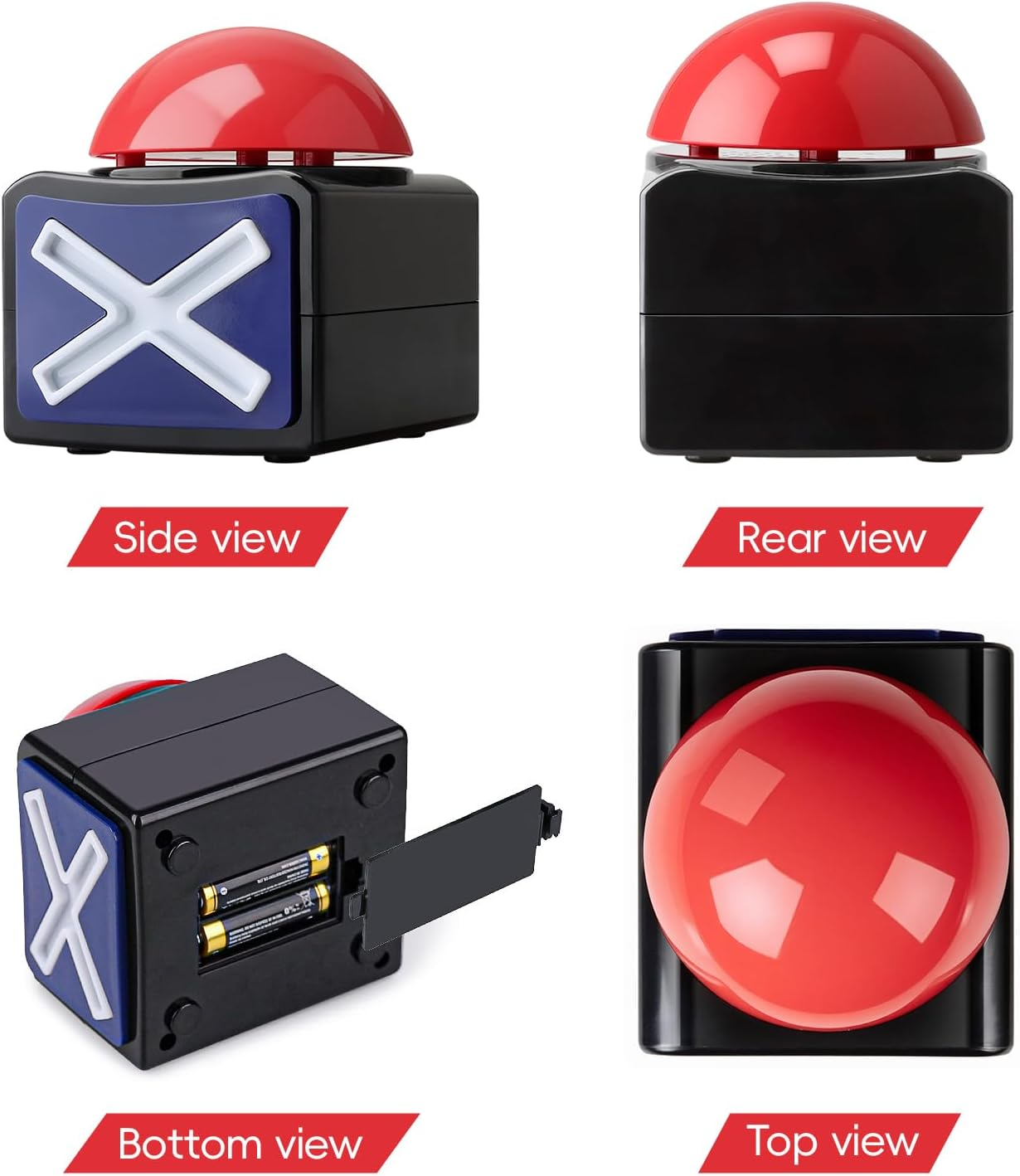 2Pcs Game Answer Buzzer Alarm Button Box with Sound Light Party Contest Prop Toy, Trivia Quiz Got Talent Buzzer for Kids Adult image number 5