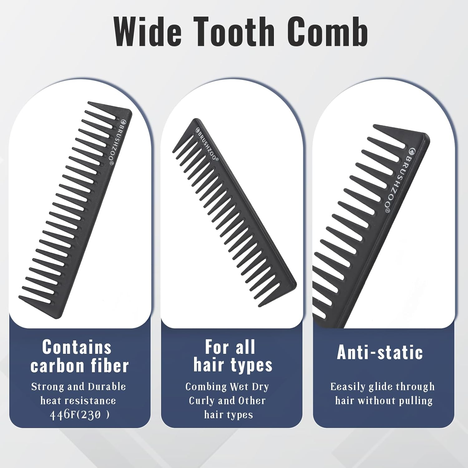 O BRUSHZOO Hair Brush Set, Detangler Brush for Natural 3/4Abc Curly Hair, Hair Brushes for Women Men Kids Detangling Styling with Spray Bottle - Black image number 6