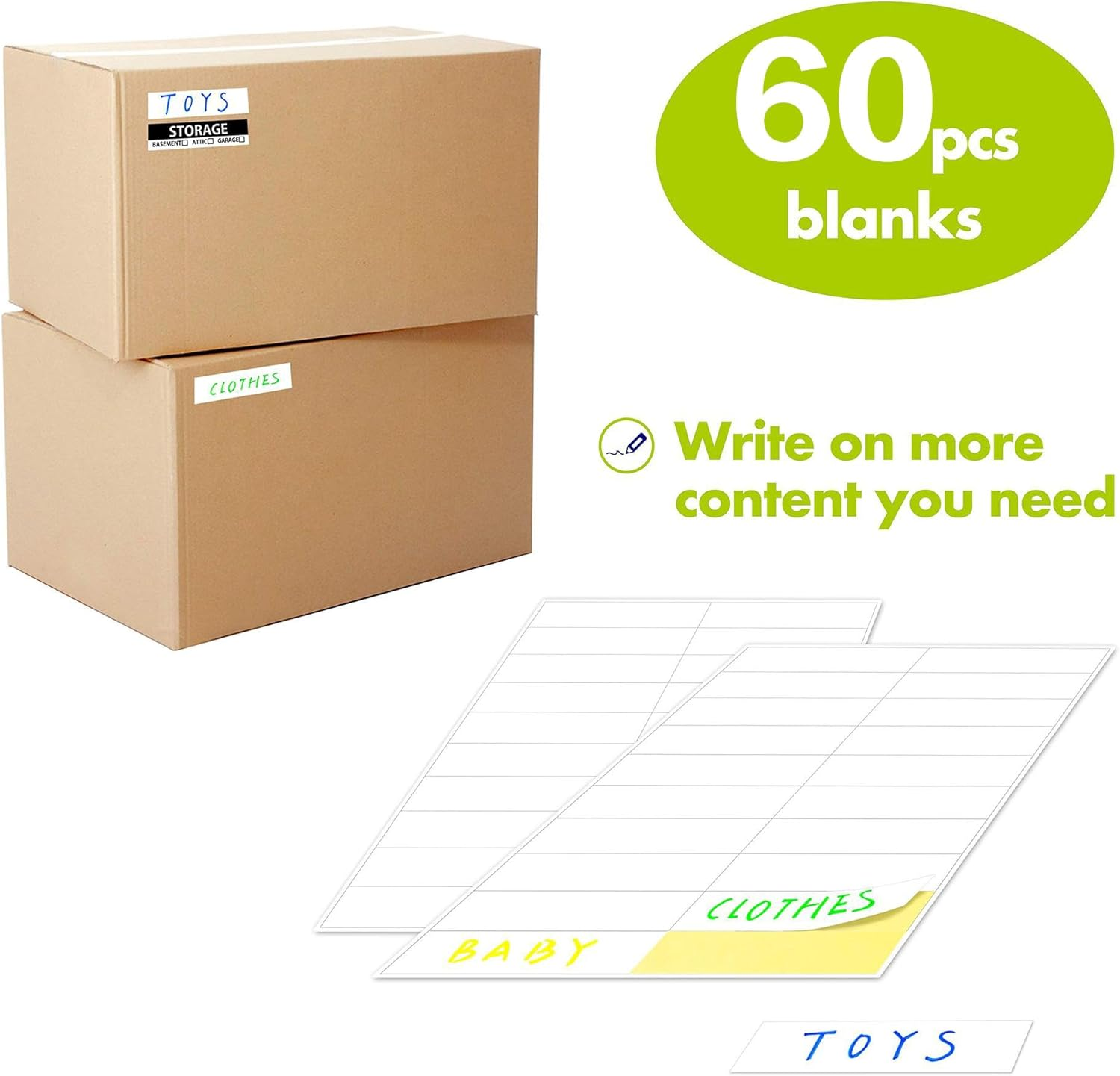 540 Pcs Large Removable Home Moving Sticker Labels 24 Different Color-Coding Packing Label for Box Including Fragile and Customizable Blank image number 4