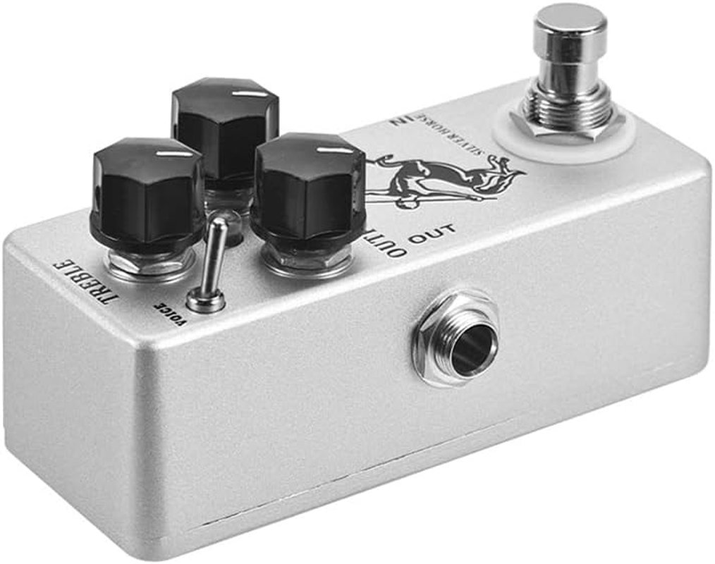 Overdrive Effect Pedal, Silver Horse Overdrive Boost Guitar Effect Pedal Full Metal Shell True Bypass image number 4