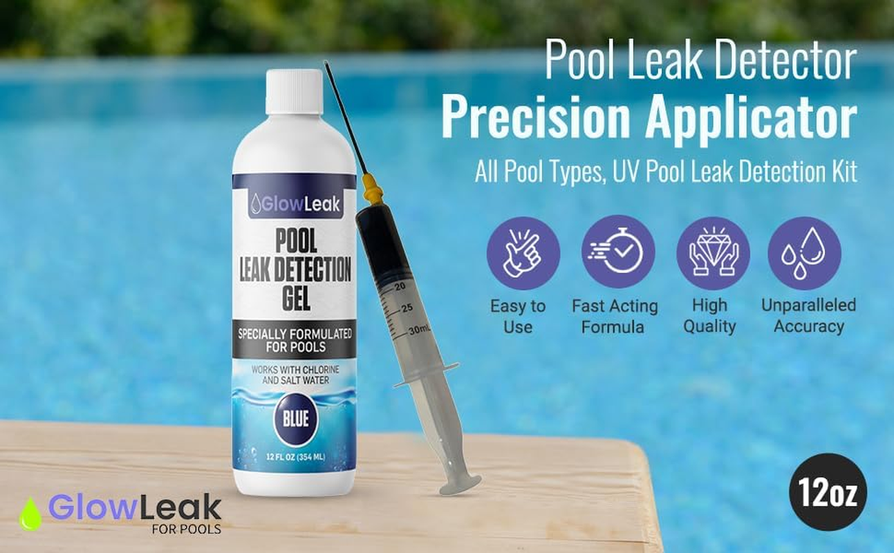 Pool Leak Detector + Precision Applicator with 50% More Underwater Leak Identification Dye for All Pool Types, Pool Leak Detection Kit (12 Fl Oz) Blue image number 5
