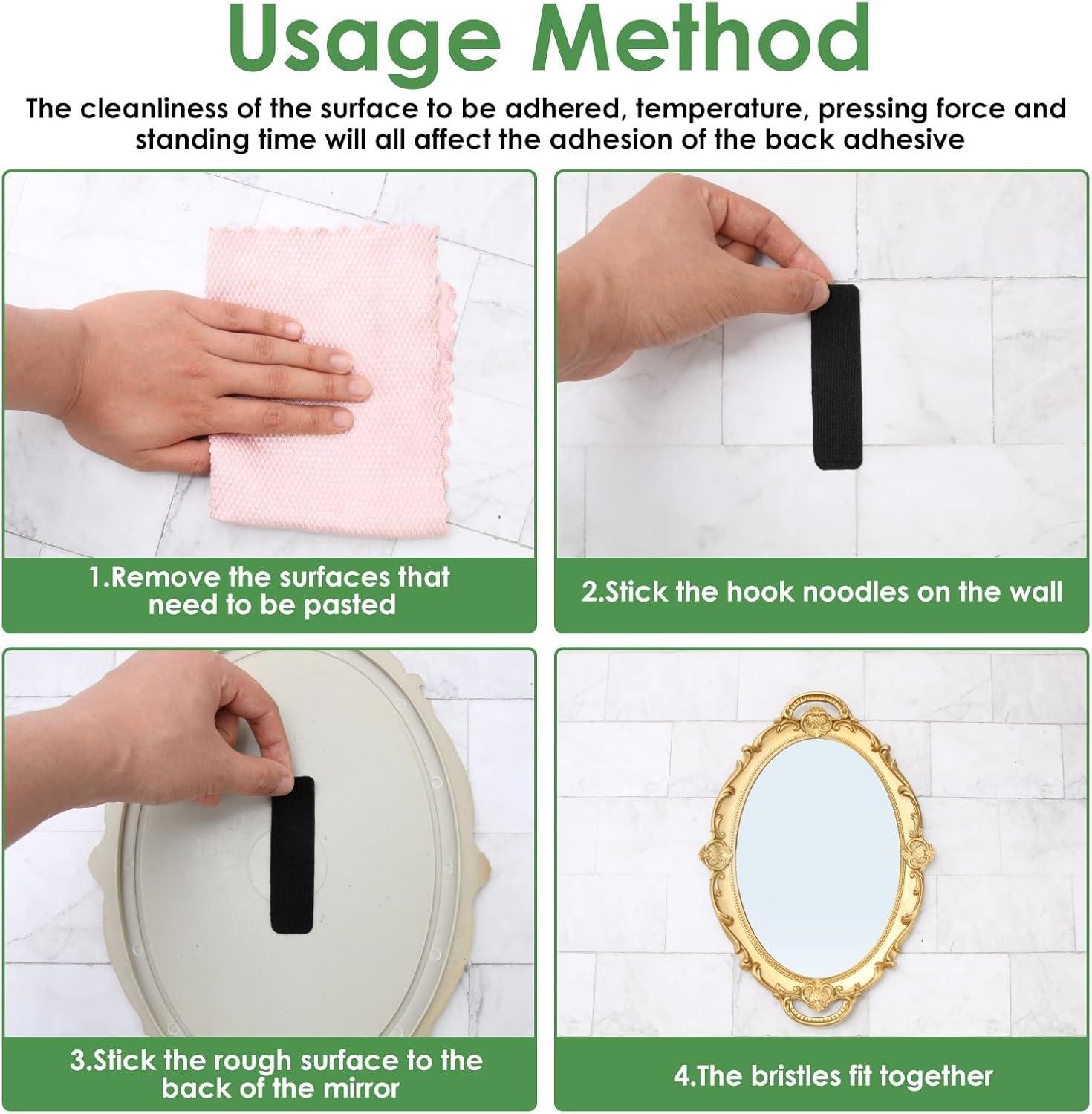 24 Pairs Reusable Strong Velcro Strips with Adhesive Backing, Perfect as Sticky Tape for Furniture Walls Storage Shoe Laces Door Frames, 10 X 2.5Cm Reusable Damage Free Mounting Solution image number 1