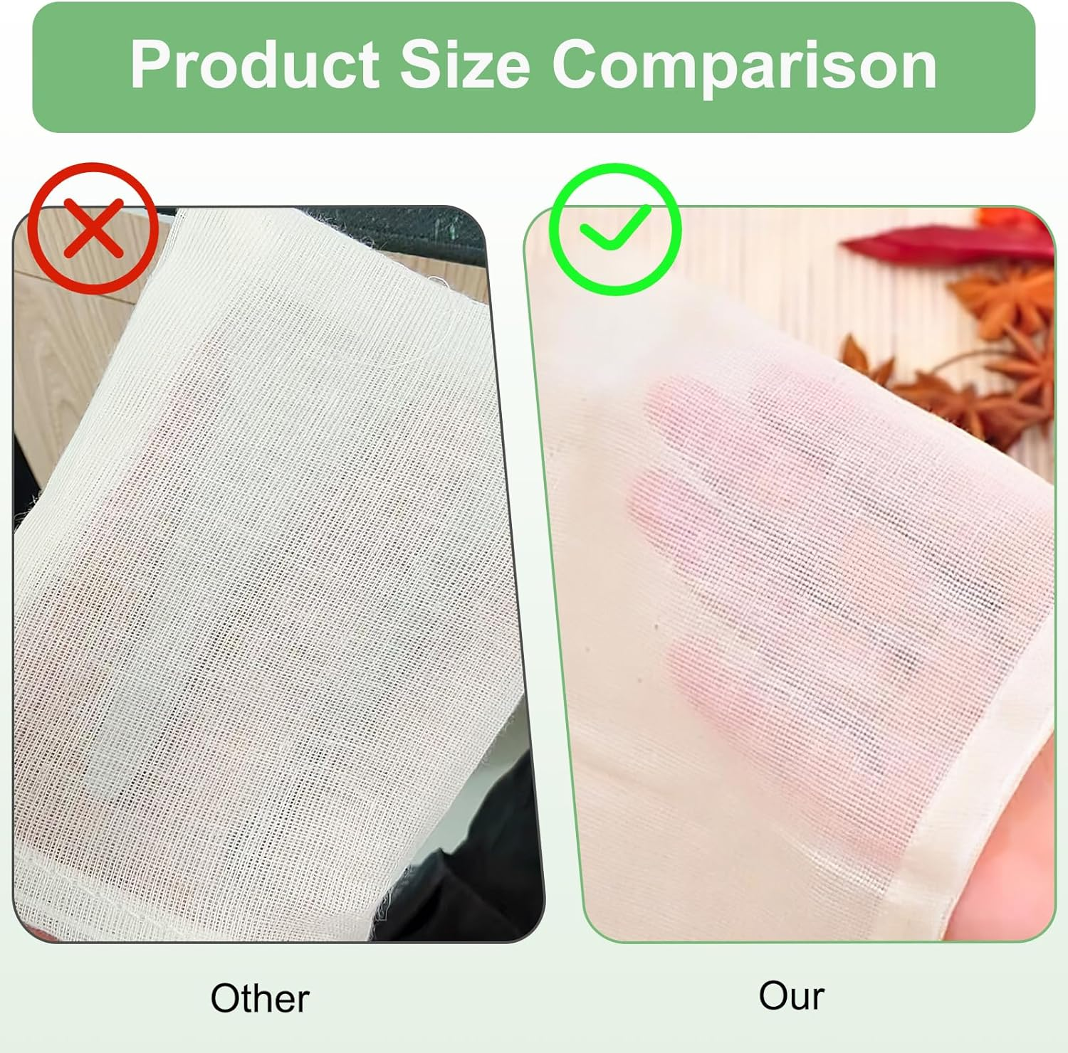 24 Pcs Spice Bags for Cooking, 4X3 Inch Reusable Muslin Spice Bags for Tea, Coffee, Broth & Soup Straining, Unbleached Cheesecloth Filter Bags for Herbs, Spices Storage & Cooking Accessories image number 4