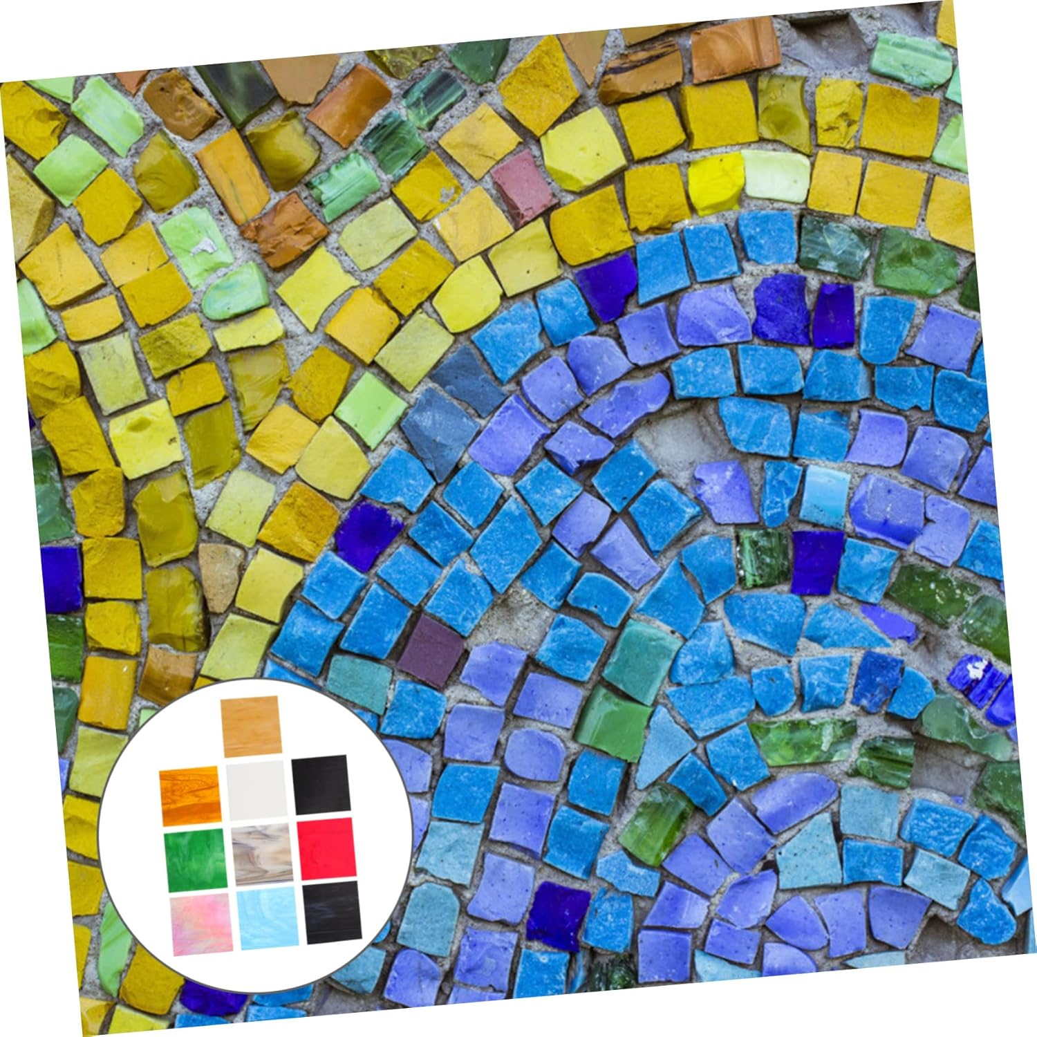 Tofficu 10Pcs Sheets Mica Slice Cathedral Stained Glass Stained Glass Panels Lamp Glass Mural Water Ripple Translucent Tiles Glass Glass Decorate Glass Plate image number 1