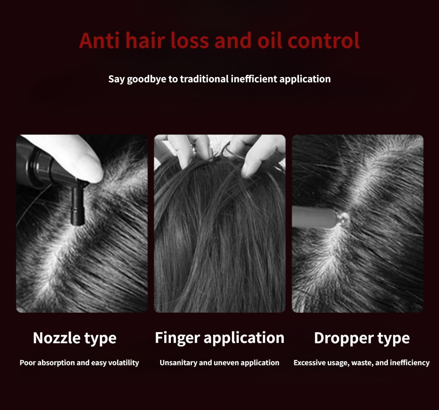 Scalp Rosemary Oil Massaging Brush - Red Light Therapy Brush for Scalp & Hair IPX7 Waterproof, Portable Hair Oil Applicator Brush, Hair Treatment Tool for Growth Serums (Red)