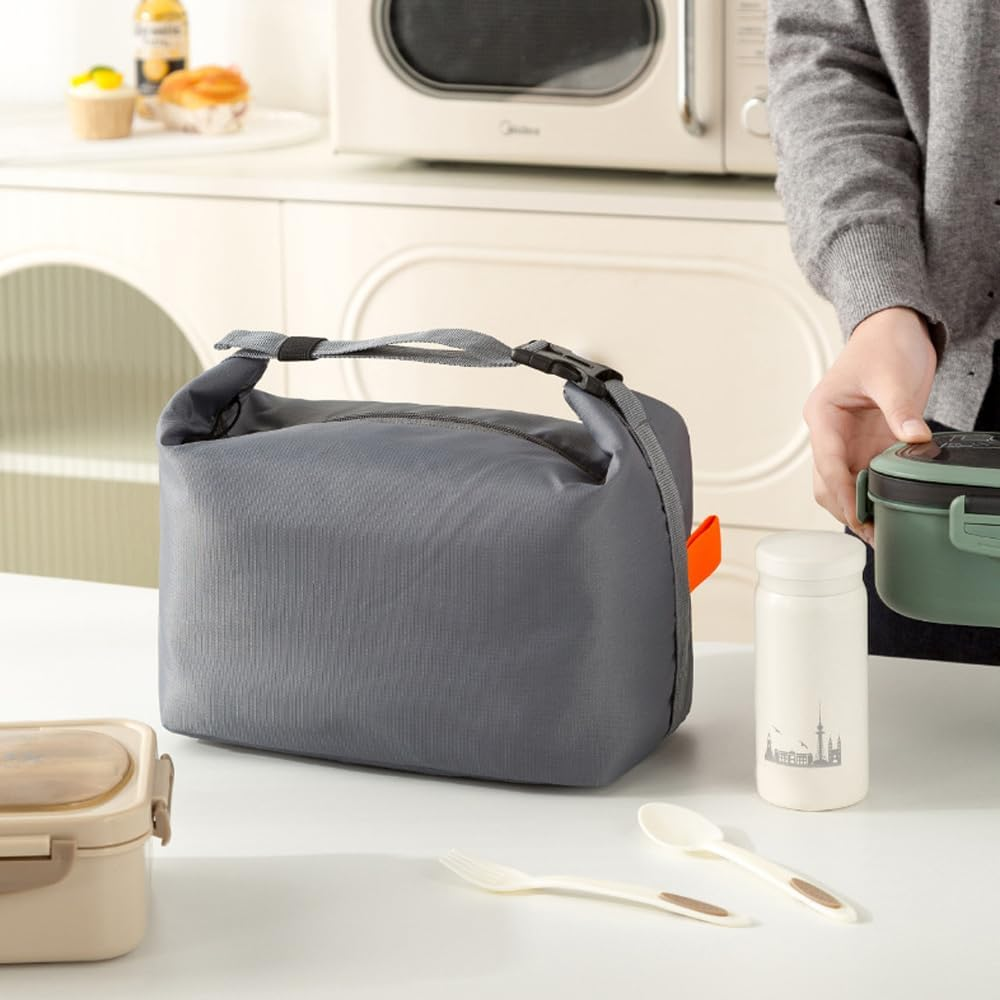 Insulated Lunch Bag, Oxford Waterproof Cooler Bag, Long-Lasting Insulation (1, Black)