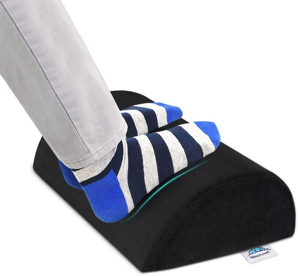 STARRY EUCALYPT Foot Rest under Desk with Removable Plush Cover, High Density Foam Foot Stool Cushion for Gaming Office Computer Chair, Ergonomic Home Desk Foot Pad Pillow for Leg Support(Black) image number 6