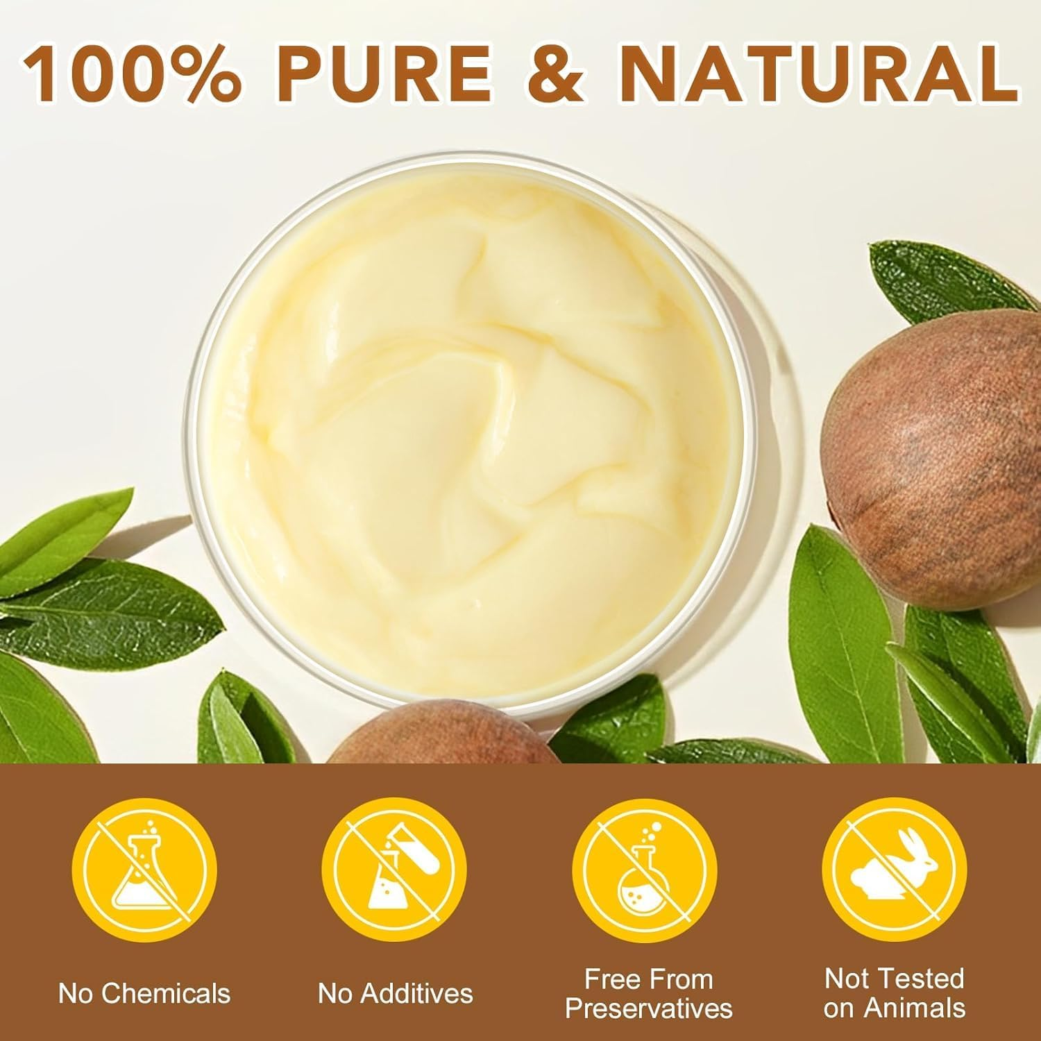 Shea Butter, 100% Pure Organic Raw Unrefined ● Moisturizer for Body, Face & Hair ● Soothes, Nourishes, Softens for Dry Cracked Skin ● Suitable for All Skin Types ● 7.8 Oz / 220G image number 5